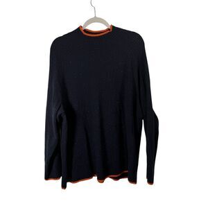 J Jill Navy Blue Orange Mock Neck Sweater Capsole Office Womens Plus Size 3x